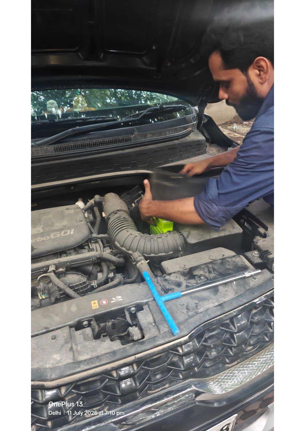 On-site battery service